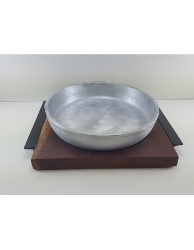 Bowl Aluminio De 18 cm c/Base Madera y Asas